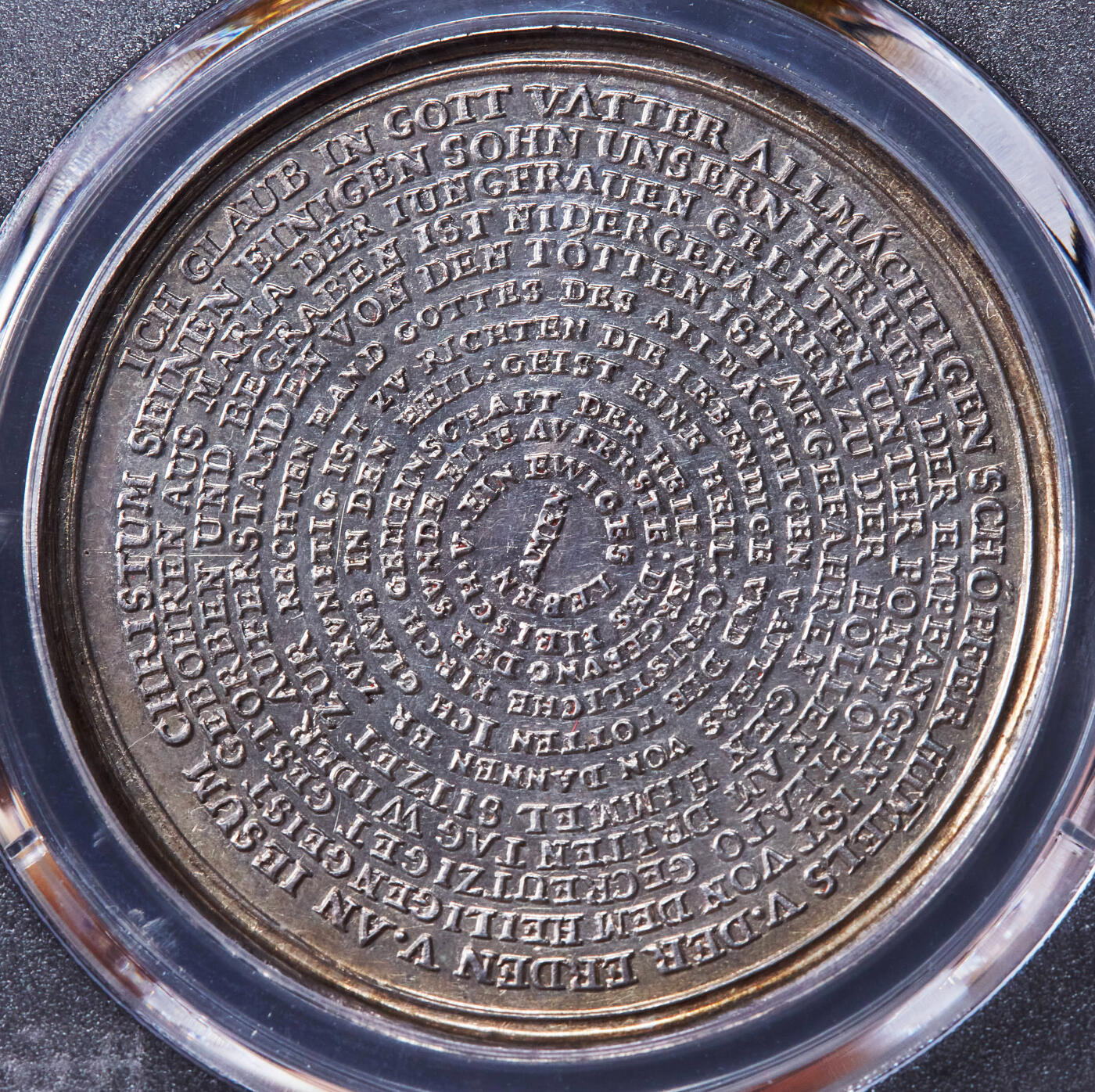 【俄甄集藏】2026年(046)01-07 星期三 晚 19:30 全场包邮 德国19世纪天主教无纪年宗教洗礼天使、圣徒巴洛克风格大银章，PCGS SP63，黄油彩老包浆