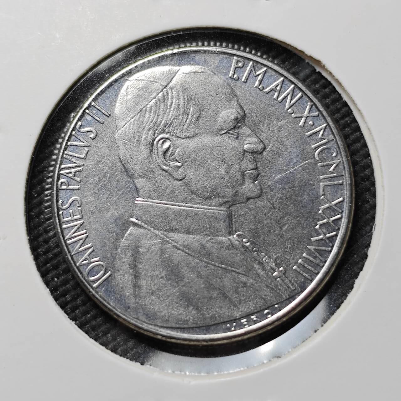 KK钱币收藏小铺  第384期  2月预留时间 周末发货  梵蒂冈50里拉 少见主题