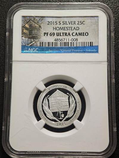 【德藏】世界币章拍卖第160期 - 2015年 美国国家荒地纪念碑25分精制纪念银币 NGC PF69UC