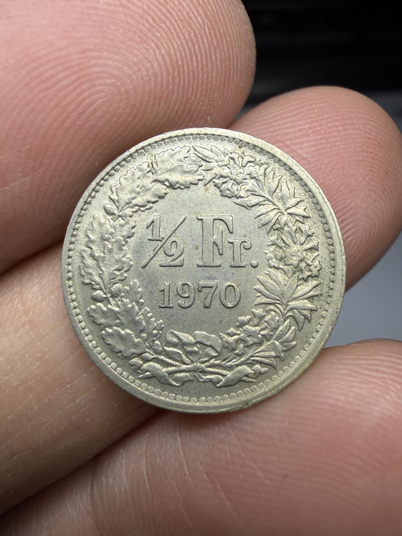 2026年集古藏今外币拍卖第一期-第1场—（总第298拍），可以寄存60天，满160元包邮。 1970年瑞士1/2法郎