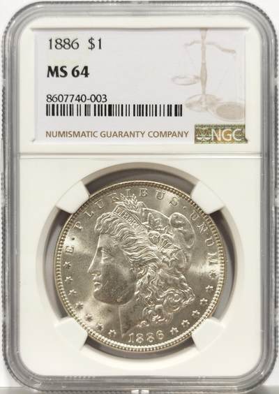 博洋堂“岁启嘉年”2026新年精品大拍专场暨第155期（全场包邮） - NGC MS64 美国1886年摩根1美圆 转光强烈