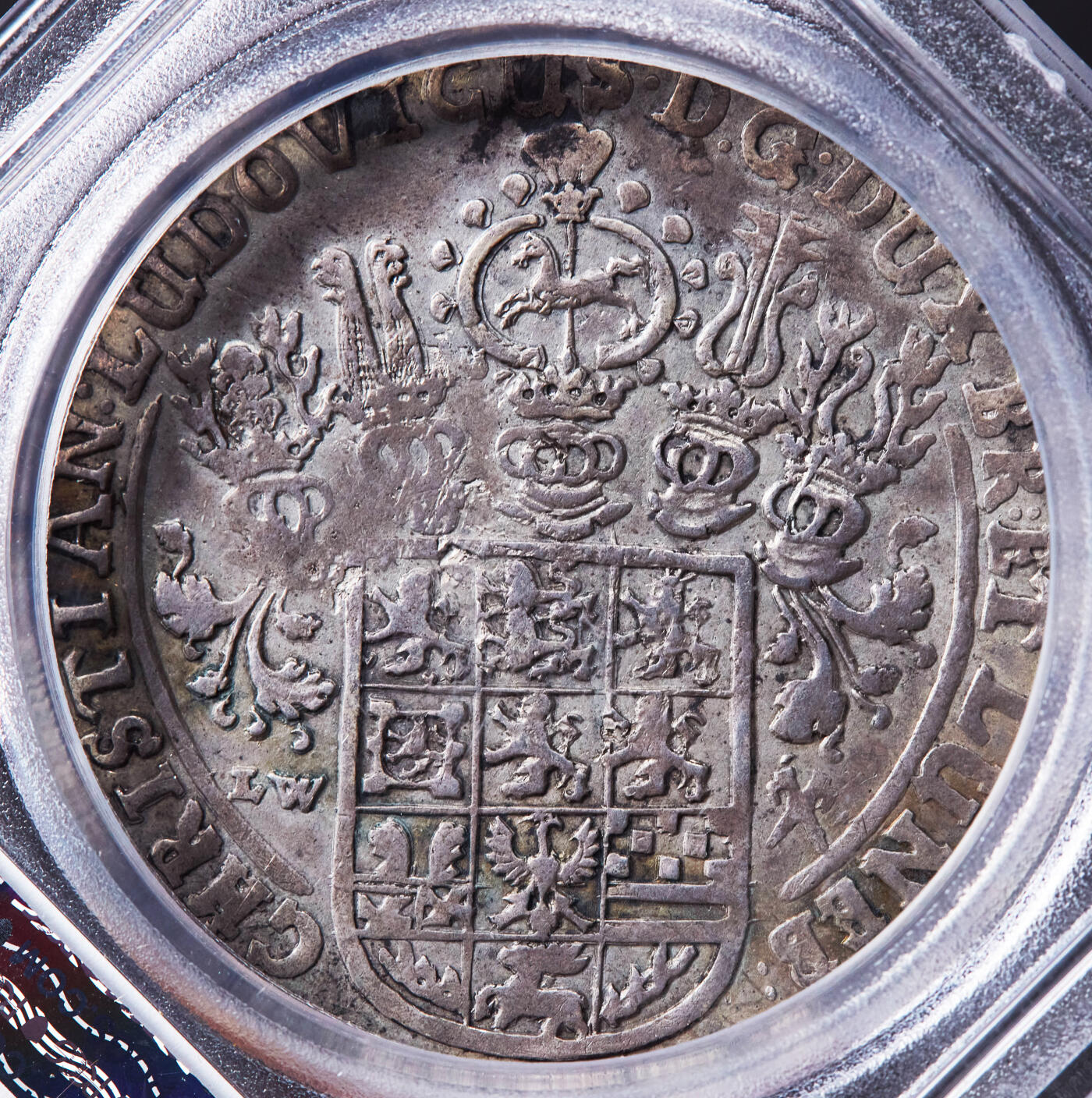 【俄甄集藏】2026年(046)01-07 星期三 晚 19:30 全场包邮 神圣罗马帝国-德国不伦瑞克-吕讷堡-策勒1657年克里斯蒂安·路德维希LW版野马1泰勒大银币，PCGS XF45，原味酱彩老包浆，名誉品种，唯一季军分