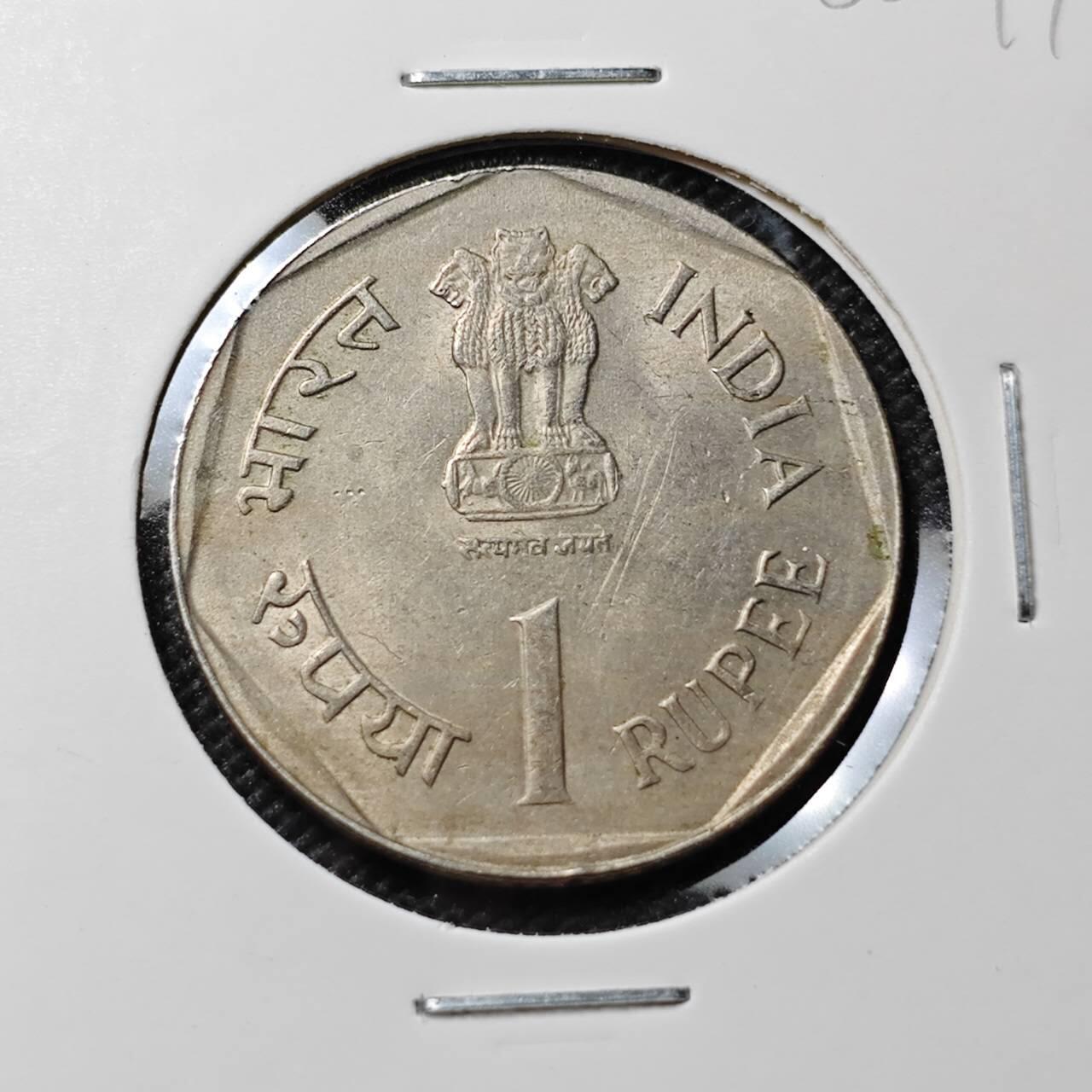 KK钱币收藏小铺  第385期  2月预留时间 周末发货  印度1卢比纪念币