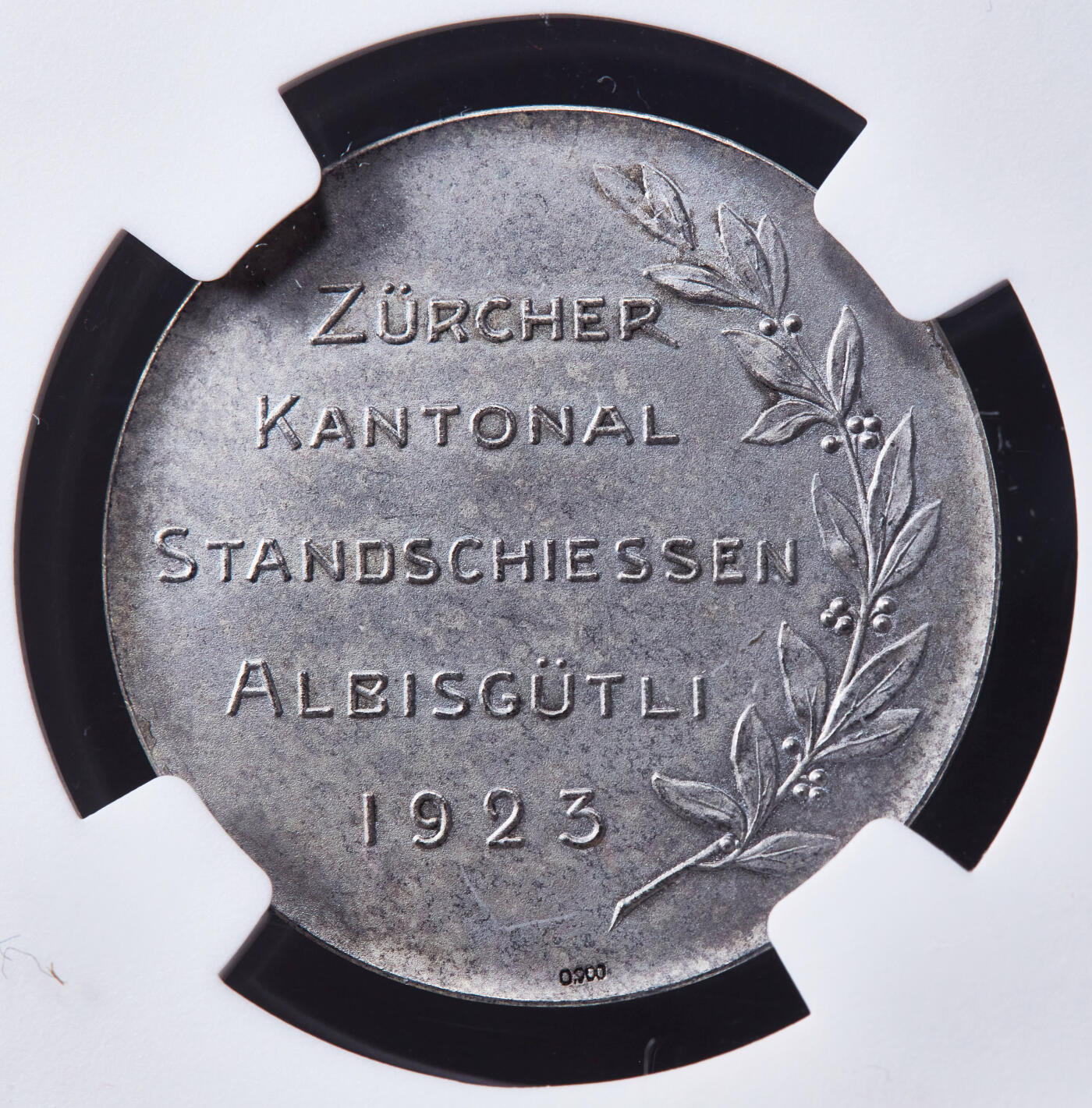 【俄甄集藏】2026年(046)01-07 星期三 晚 19:30 全场包邮 瑞士1923年苏黎世-阿尔比斯古特利射击节纪念银章，NGC MS64，设计精美，原味状态，顶级品相