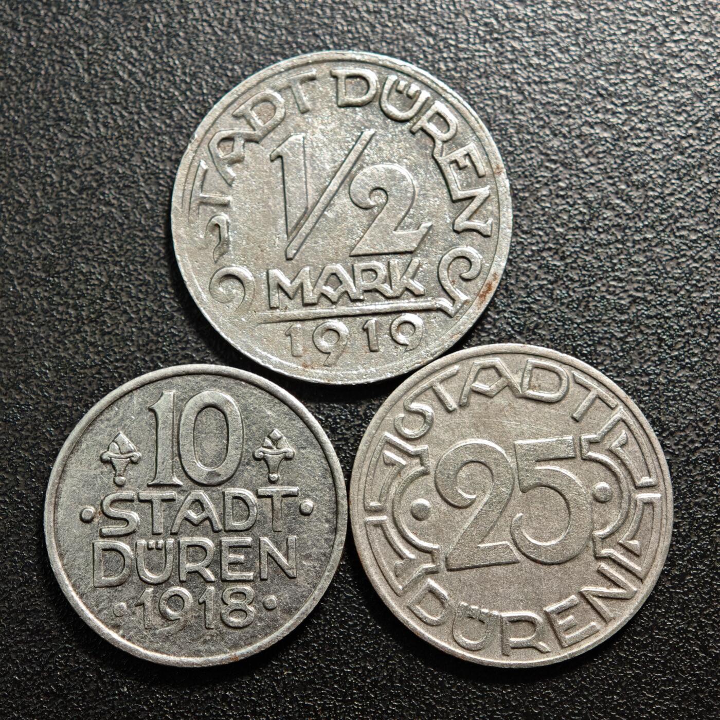 【德藏】世界币章拍卖第160期 德国 德紧硬币 3枚一组