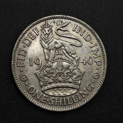 【淘币小摊】限时拍第八百三十九拍  散币银币场  满百包邮可预留两周  周一统一发货  - 英国1940年乔治六世一先令银币参考银价47