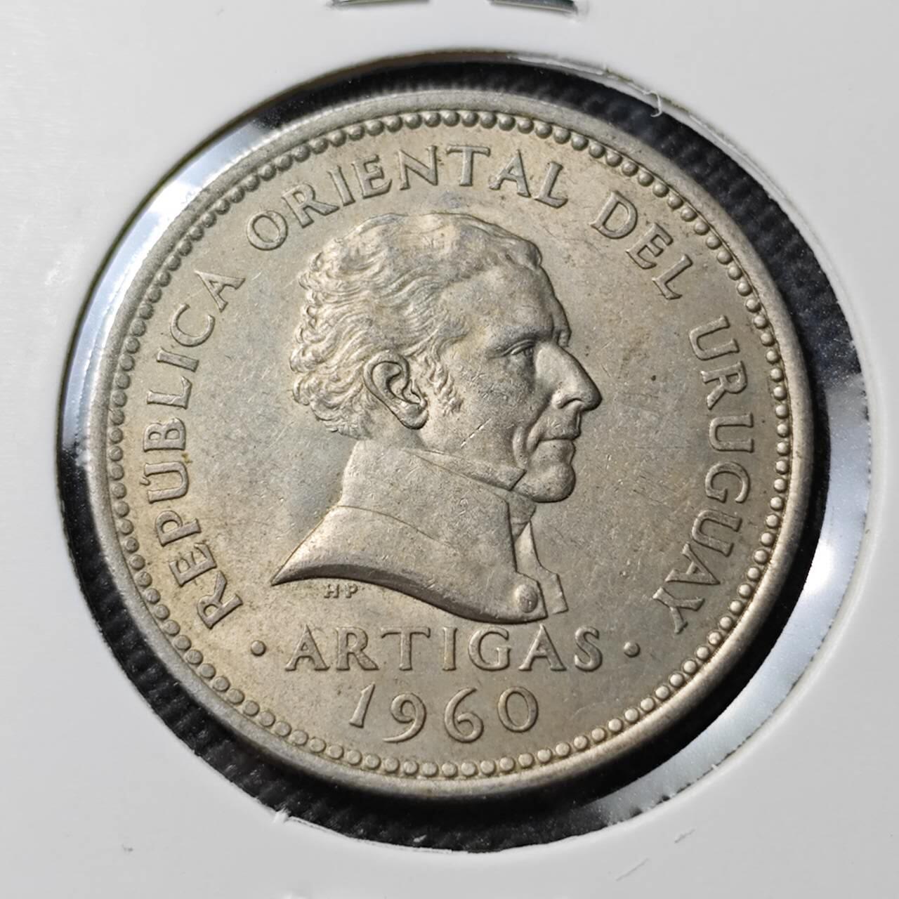 KK钱币收藏小铺  第384期  2月预留时间 周末发货  1960乌拉圭1比索