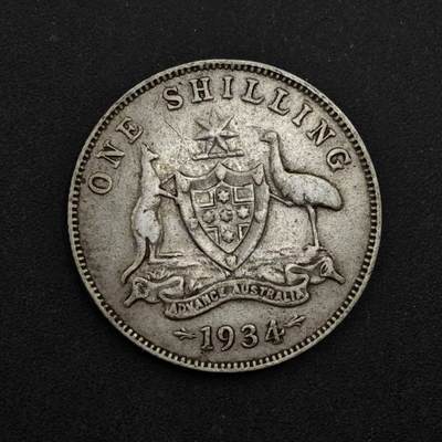 【淘币小摊】限时拍第八百三十九拍  散币银币场  满百包邮可预留两周  周一统一发货  - 澳大利亚1934年乔治五世一先令银币参考银价87