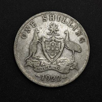 【淘币小摊】限时拍第八百三十九拍  散币银币场  满百包邮可预留两周  周一统一发货  - 澳大利亚1922年乔治五世一先令银币参考银价87