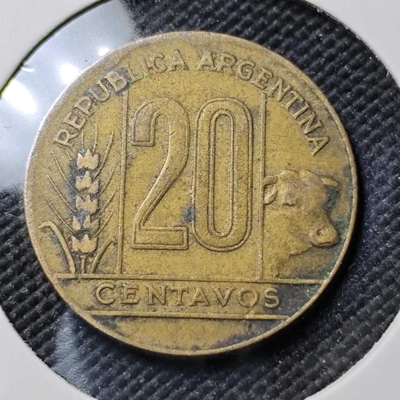 KK钱币收藏小铺  第384期  2月预留时间 周末发货  阿根廷20分铜币