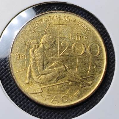 KK钱币收藏小铺  第384期  2月预留时间 周末发货 -  意大利200里拉纪念币 好品