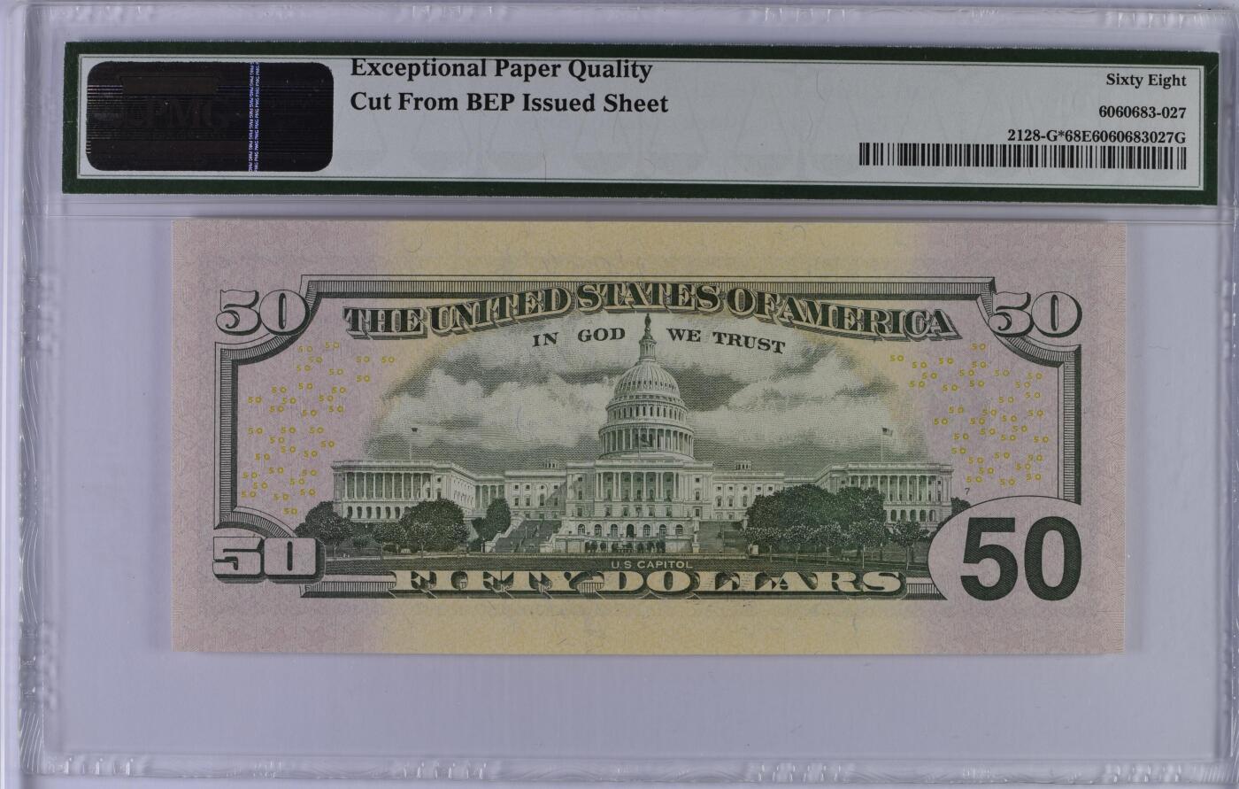 《艾美收藏》第227期-1.3周六外币黄金场-马年首拍 美国2004版补号50美元PMG68E亚军分无47 冠军69分仅2张