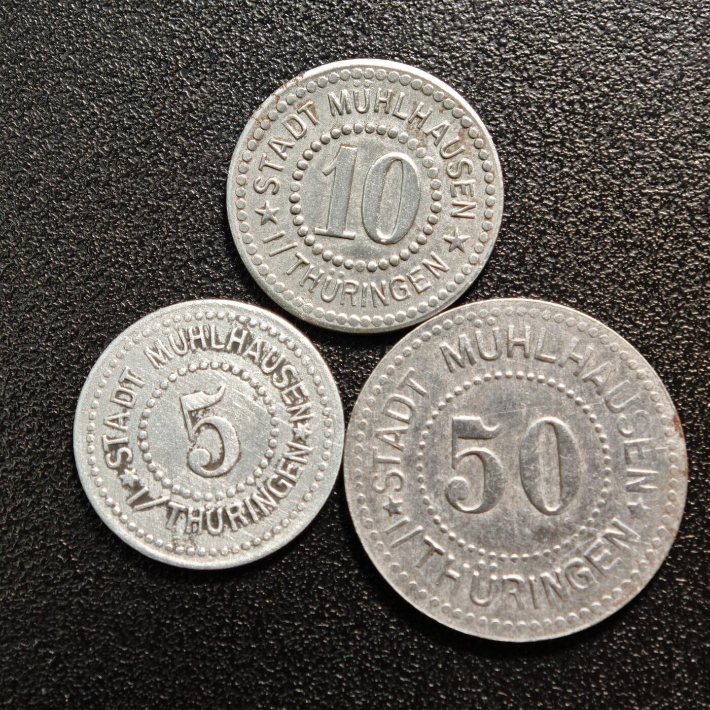 【德藏】世界币章拍卖第160期 德国 德紧硬币 3枚一组