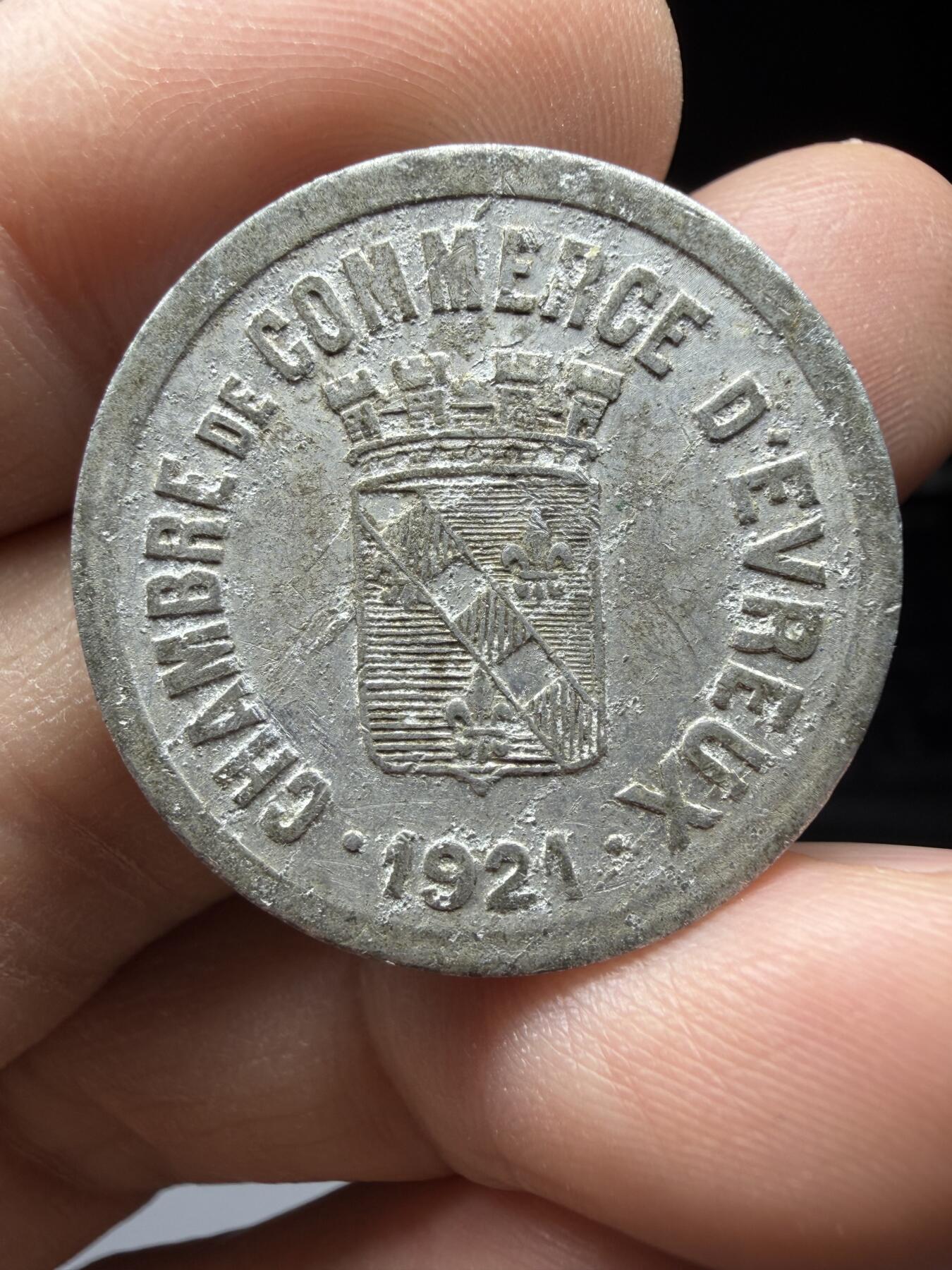 2026年集古藏今外币拍卖第一期-第1场—（总第298拍），可以寄存60天，满160元包邮。 1921年法国商会代币，25分