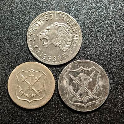 【德藏】世界币章拍卖第160期 - 德国 德紧硬币 3枚一组