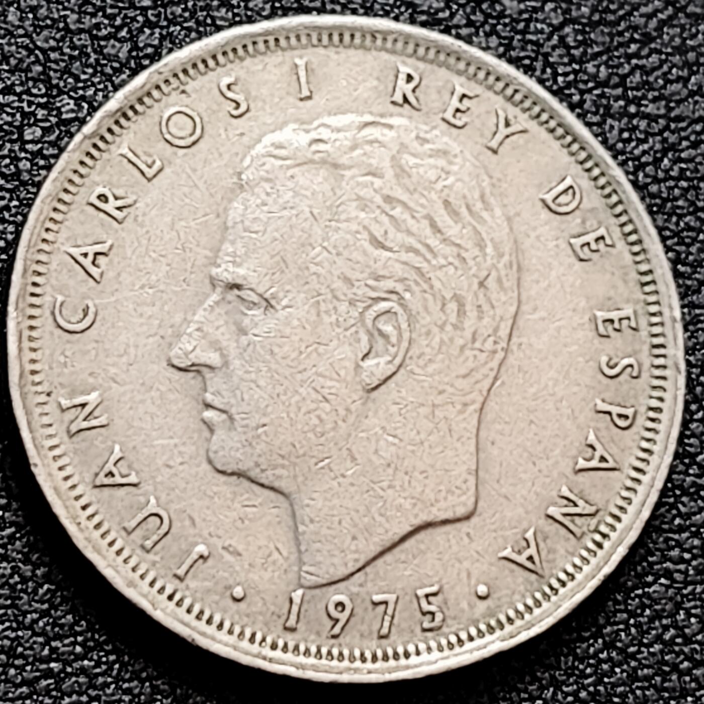 泉币菌-第160场-新年第三场 精品福利场 1975年西班牙胡安·卡洛斯一世25比塞塔铜镍币