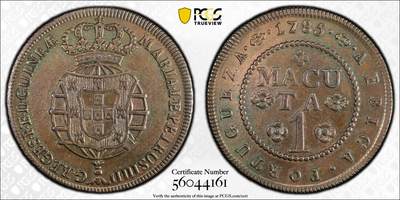 博洋堂“岁启嘉年”2026新年精品大拍专场暨第155期（全场包邮） - PCGS AU 葡属安哥拉1785年1Macuta，经典葡萄牙王室纹章与皇冠图案，名家旧藏，麦稀奇首见