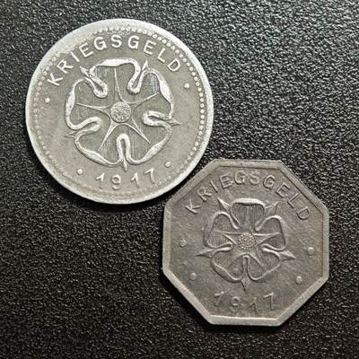 【德藏】世界币章拍卖第160期 - 德国 德紧硬币 2枚一组