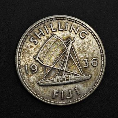 【淘币小摊】限时拍第八百三十九拍  散币银币场  满百包邮可预留两周  周一统一发货  - 斐济1936年乔治五世一先令银币参考银价47