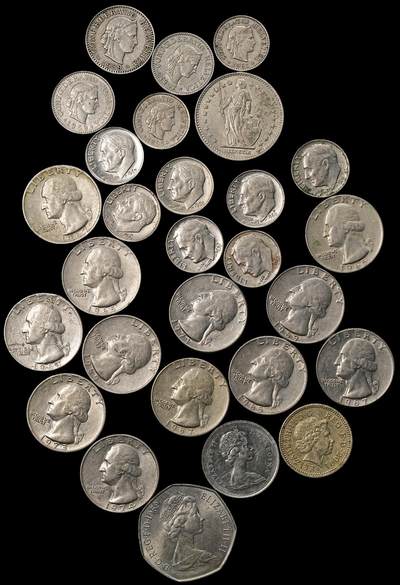 修遠堂世界钱币第一百期 - 英国，美国，瑞士硬币一组