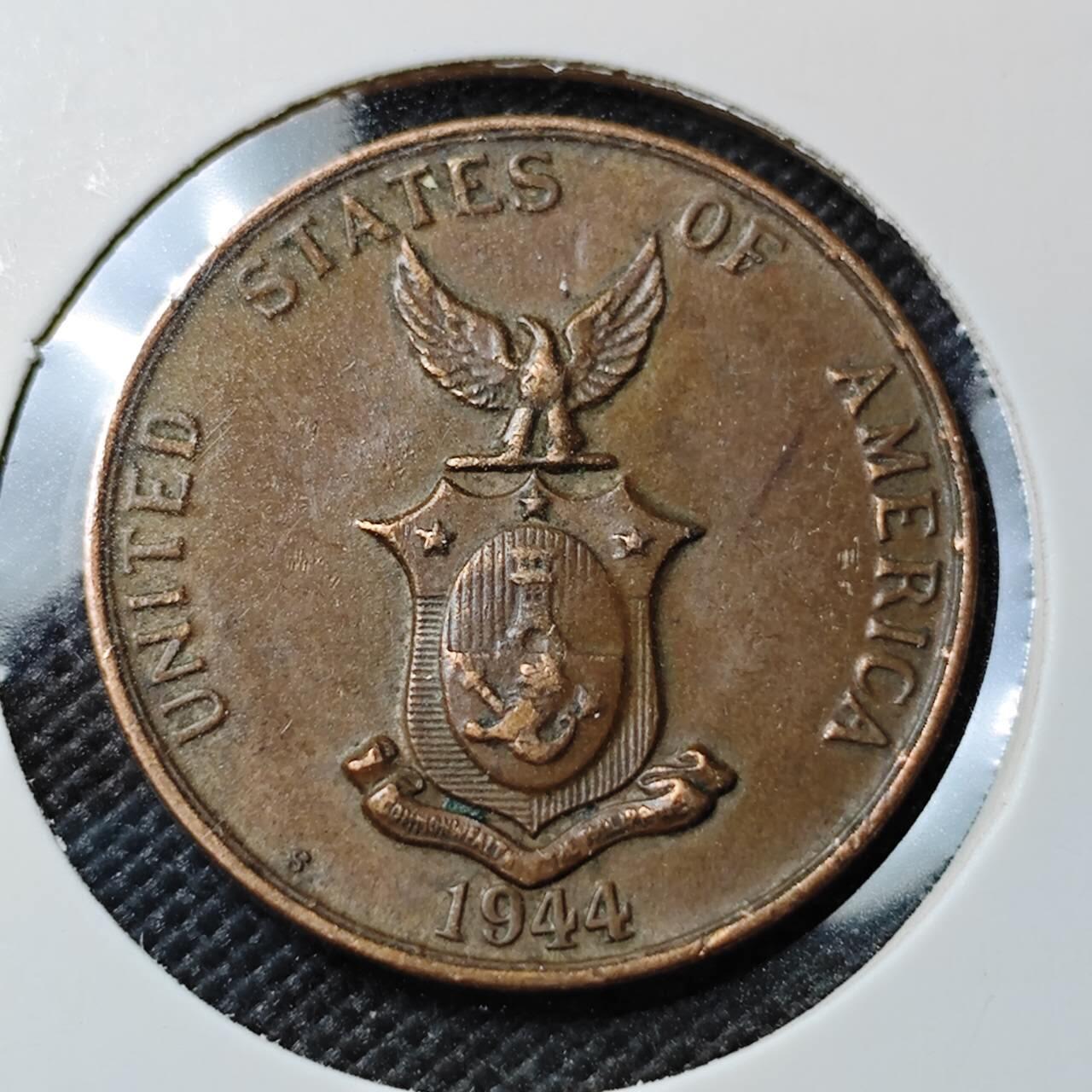 KK钱币收藏小铺  第385期  2月预留时间 周末发货  1944美属菲律宾1分铜币