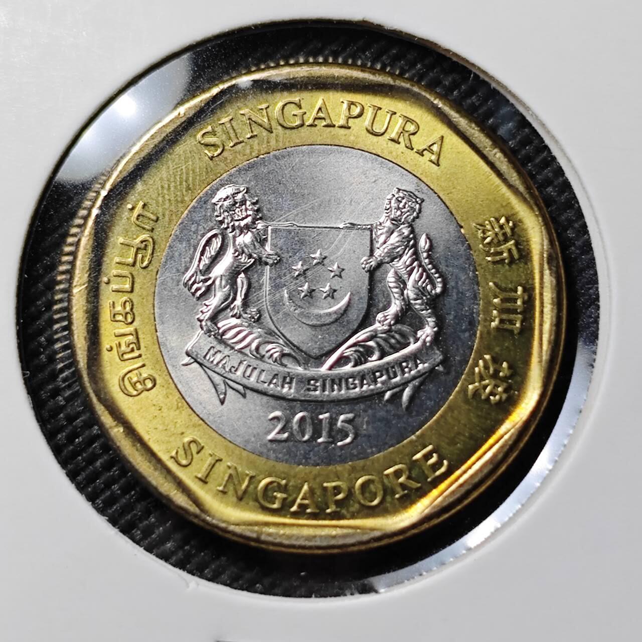 KK钱币收藏小铺  第384期  2月预留时间 周末发货  新加坡1元 好品