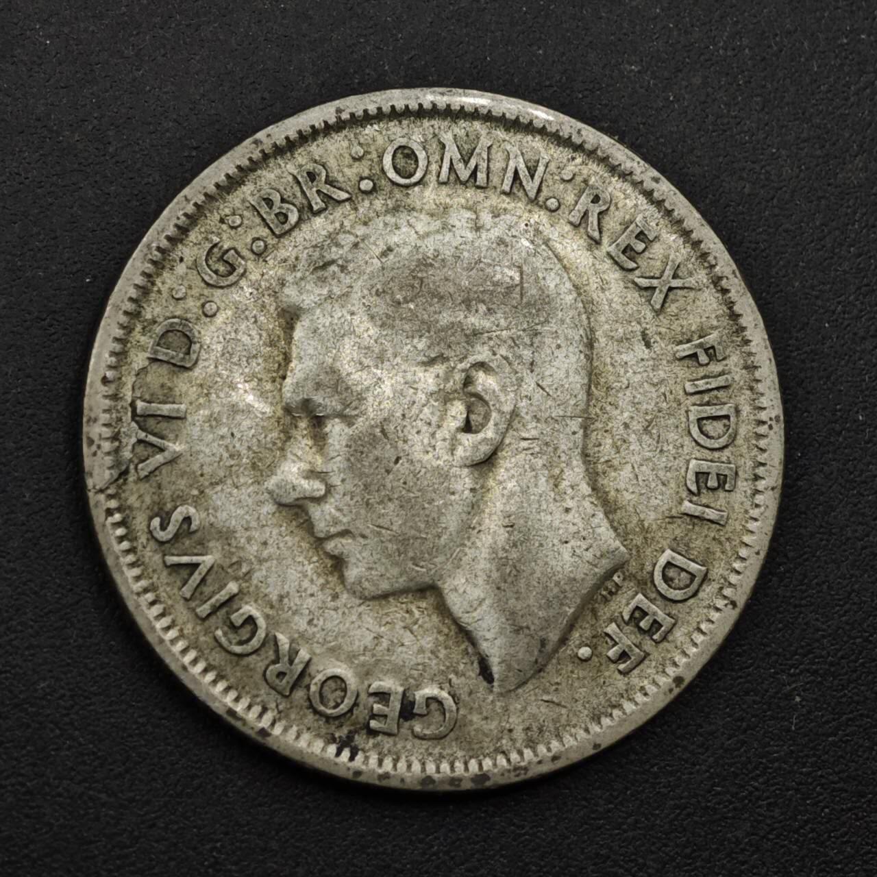 【淘币小摊】限时拍第八百三十九拍  散币银币场  满百包邮可预留两周  周一统一发货  澳大利亚1952年乔治六世弗洛林银币参考银价95