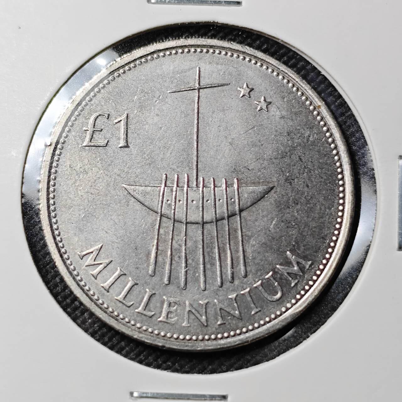 KK钱币收藏小铺  第383期  2月预留时间 周末发货  2000爱尔兰1镑纪念币 少见