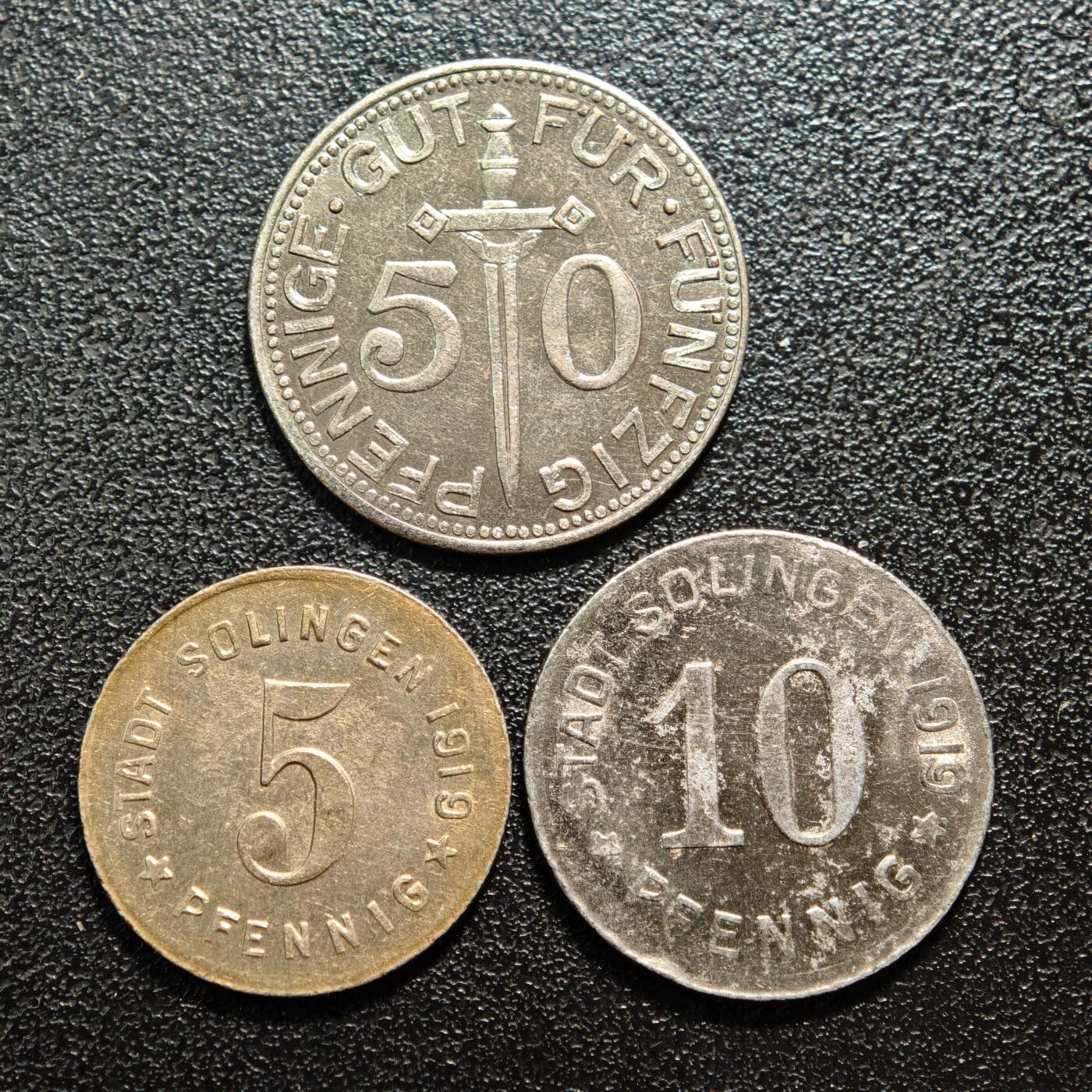 【德藏】世界币章拍卖第160期 德国 德紧硬币 3枚一组