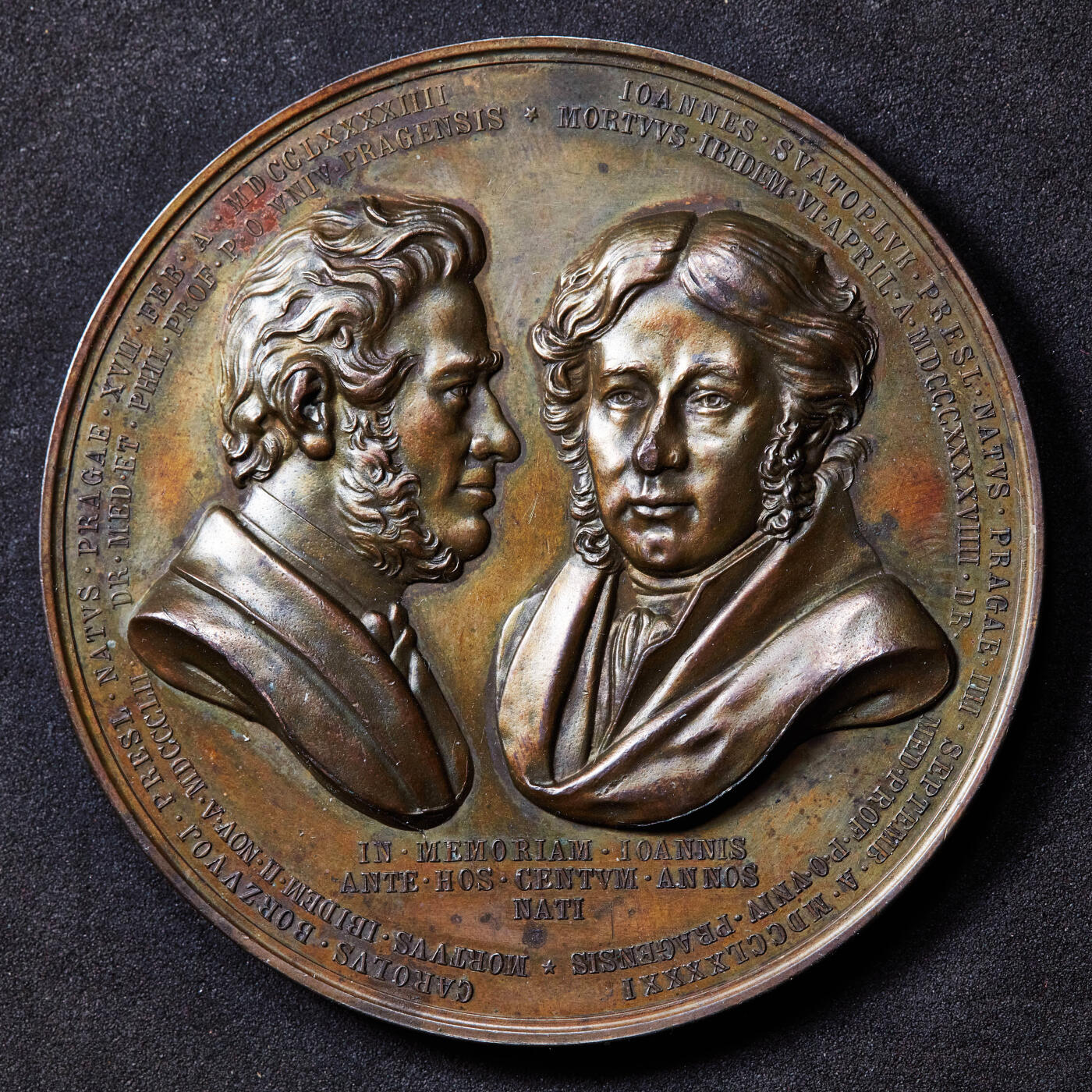 【俄甄集藏】2026年(046)01-07 星期三 晚 19:30 全场包邮 奥地利1831年纪念捷克博物学家普雷斯尔兄弟大铜章，直径：69mm，重量：130克，高浮雕，稀少品种