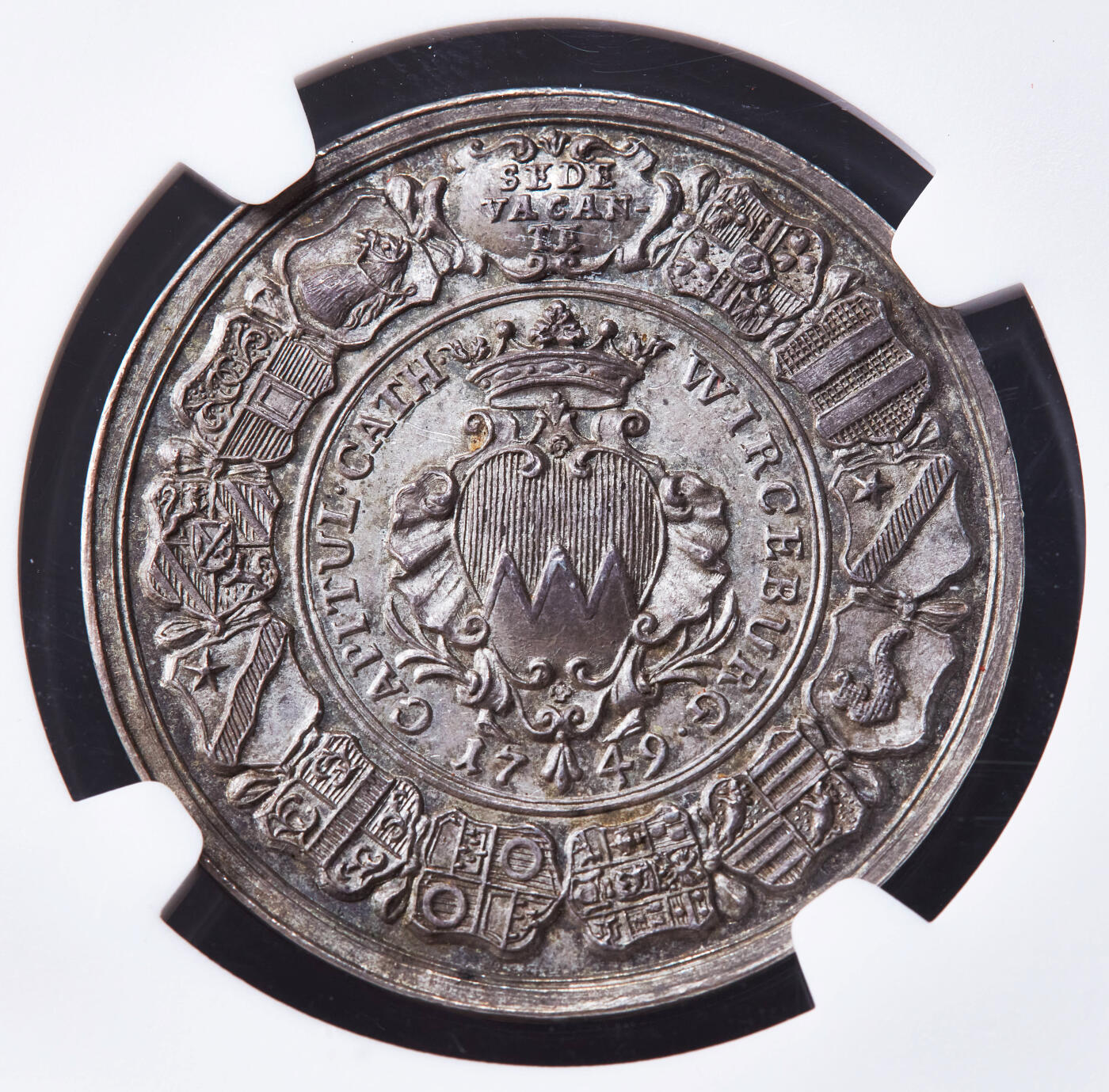 【俄甄集藏】2026年(046)01-07 星期三 晚 19:30 全场包邮 神圣罗马帝国-德国维尔茨堡1749年主教缺位1/2泰勒银币，NGC MS63，珍稀品种，顶级状态，唯一冠军分数