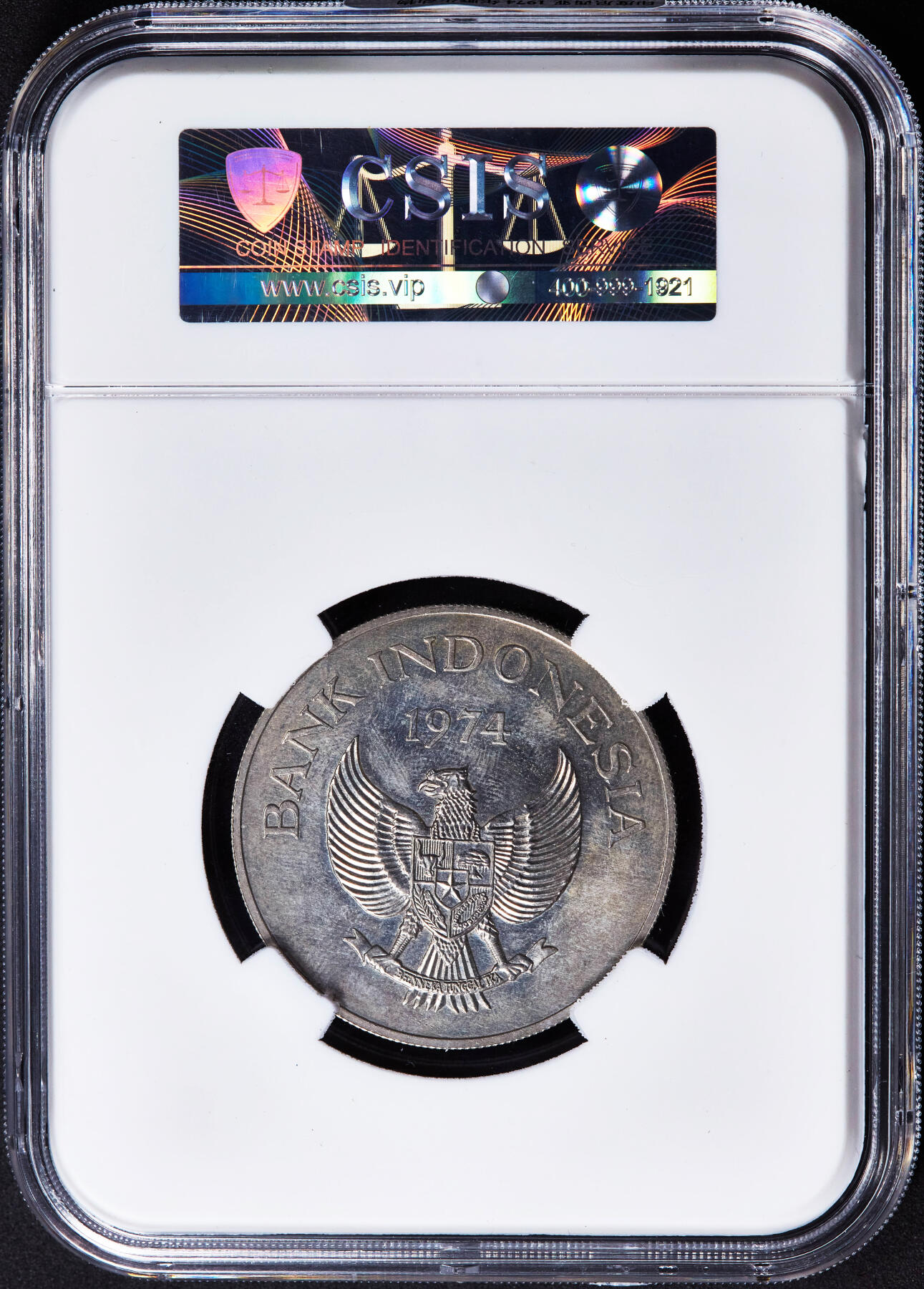 【俄甄集藏】2026年(046)01-07 星期三 晚 19:30 全场包邮 印度尼西亚1974年野生动物保护-长臂猿5000卢比大银币，信泰 MS64，重32克，50%银，发行量43000枚