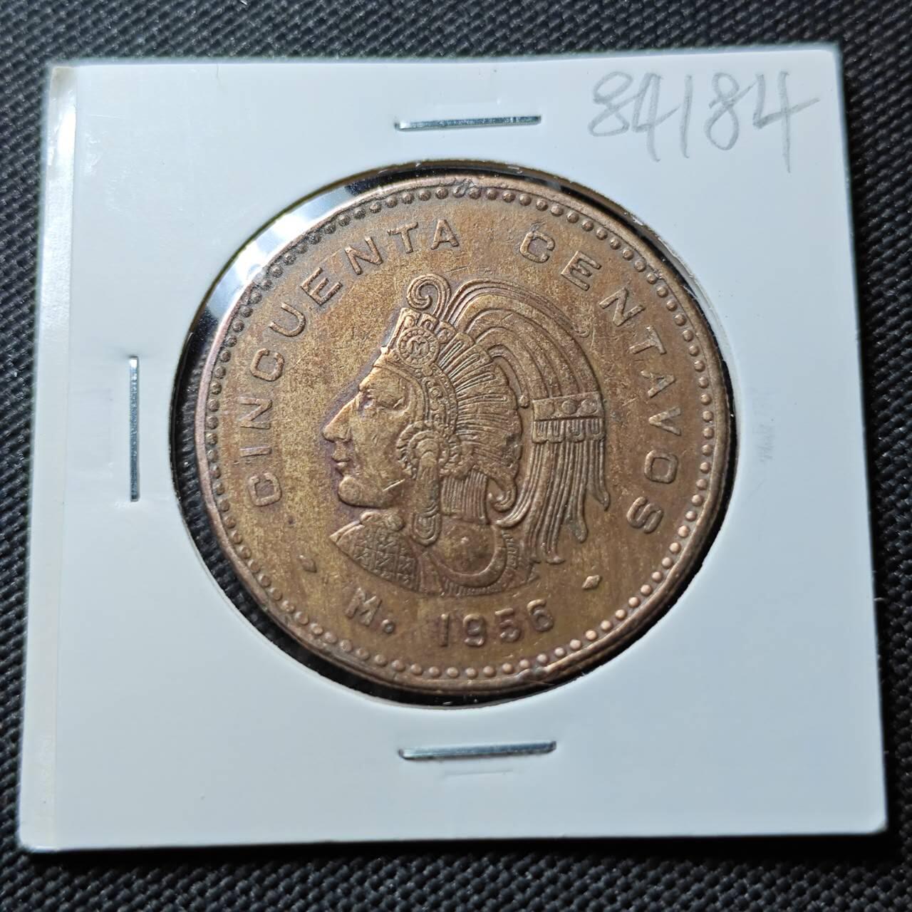 KK钱币收藏小铺  第384期  2月预留时间 周末发货  1956墨西哥酋长大铜币