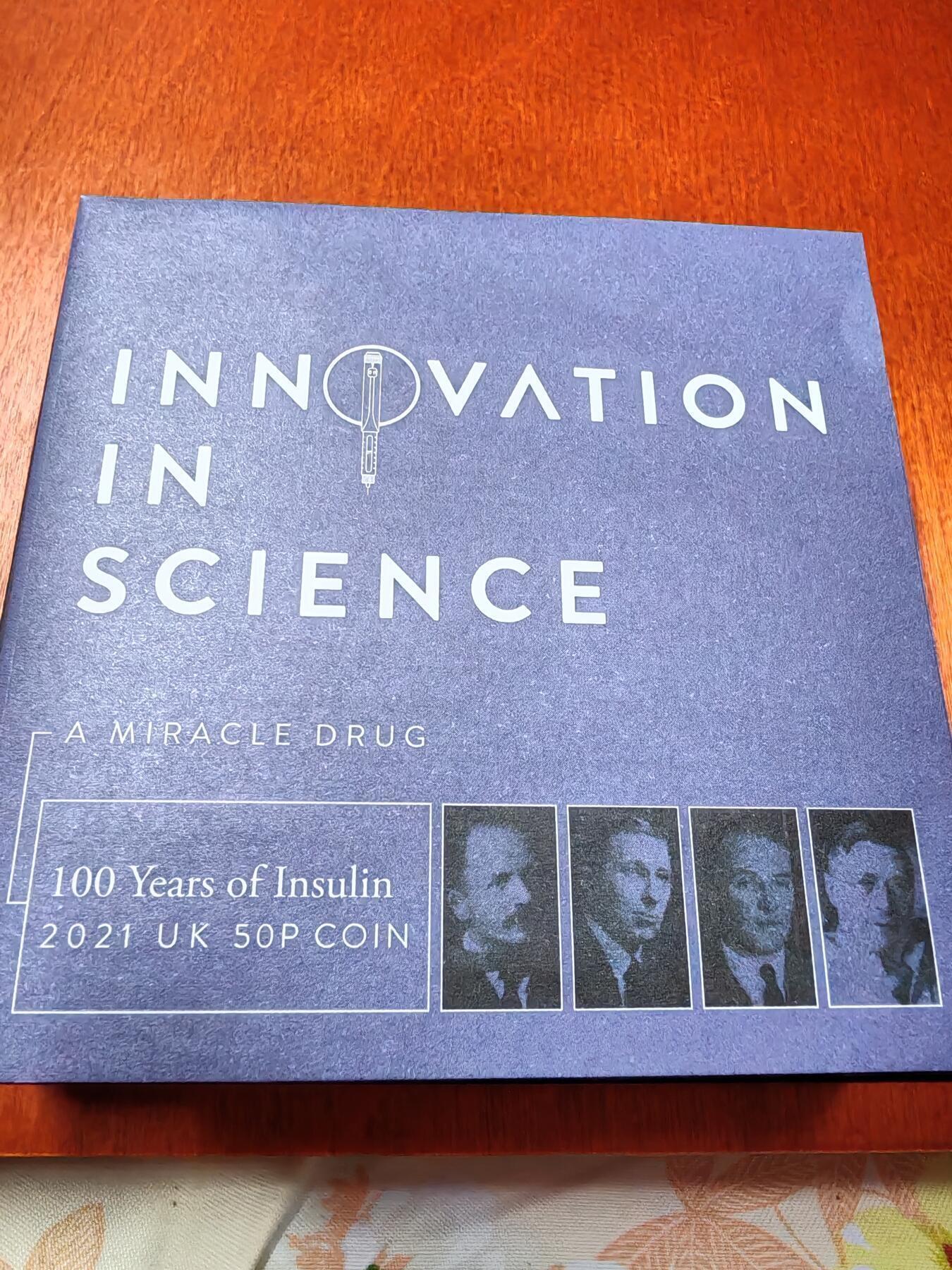 长老汇蛇年精选第九十一场拍卖 2021英国发现胰岛素百周年50便士精制加厚银币，16克925银，1500枚，盒证全