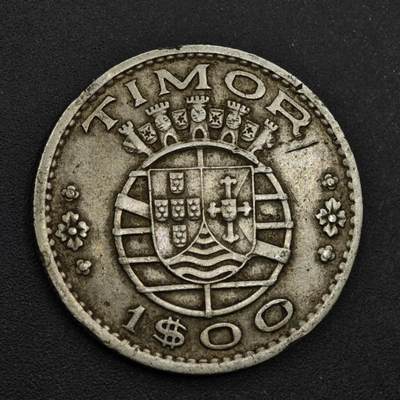 【淘币小摊】限时拍第八百三十九拍  散币银币场  满百包邮可预留两周  周一统一发货  - 葡属东帝汶1958年1埃斯库多镍币