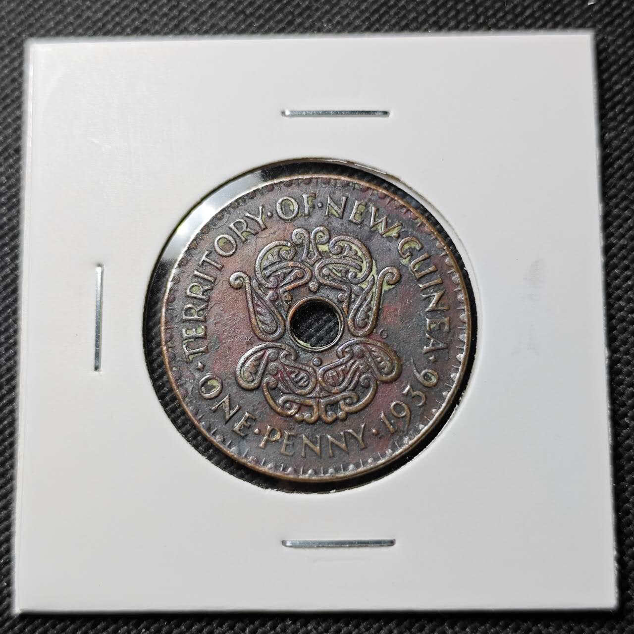 KK钱币收藏小铺  第384期  2月预留时间 周末发货  1936英属几内亚1便士