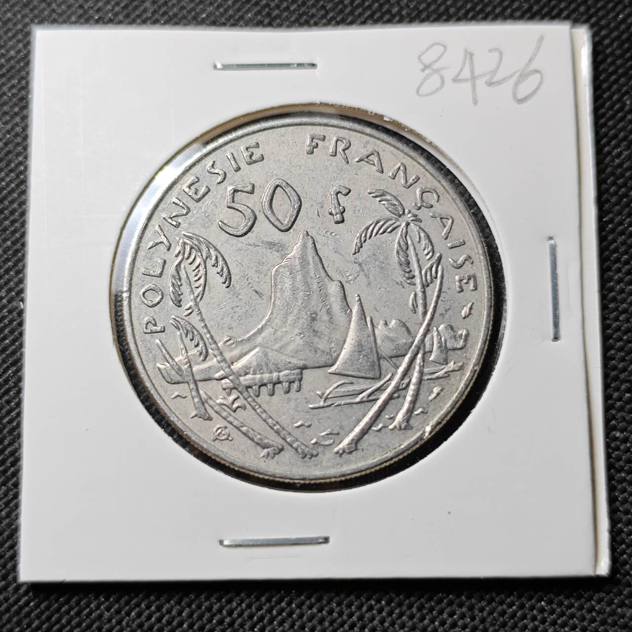 KK钱币收藏小铺  第384期  2月预留时间 周末发货  法属波利尼西亚50法郎