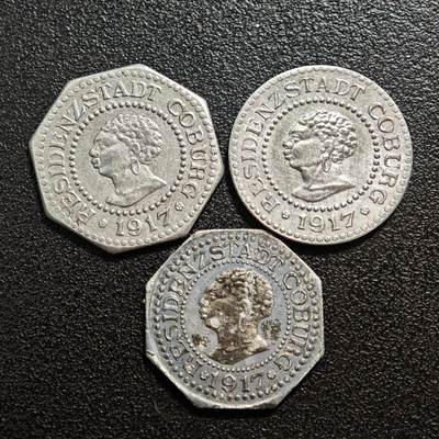 【德藏】世界币章拍卖第160期 - 德国 德紧硬币 3枚一组