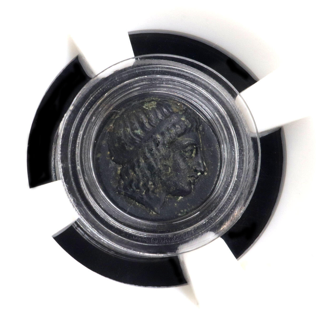 精美古希腊太阳神阿波罗和里拉琴铜币b15-37