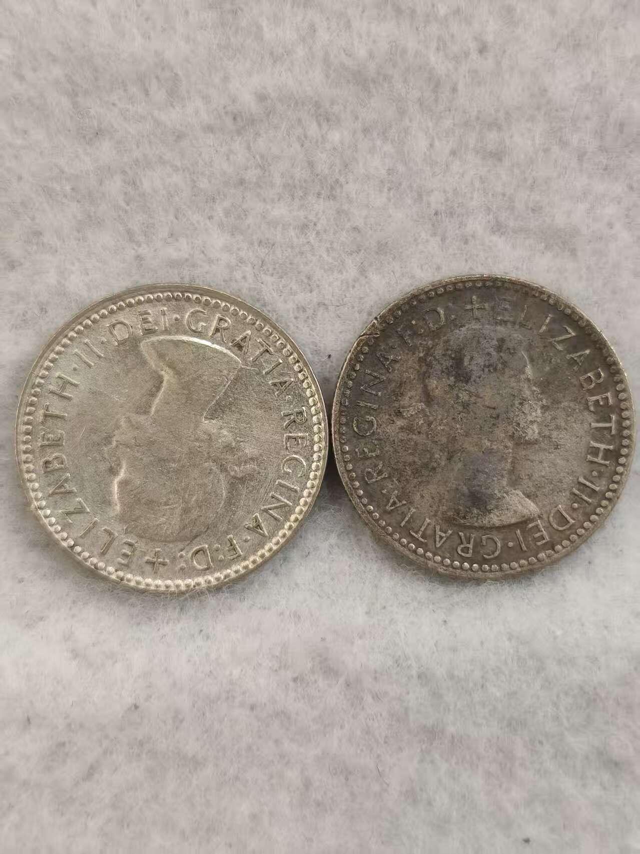 G&W世界散币，银币处理专场（第41场） 澳大利亚6便士银币 2枚