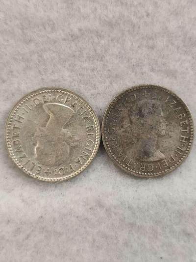 G&W世界散币，银币处理专场（第41场） - 澳大利亚6便士银币 2枚