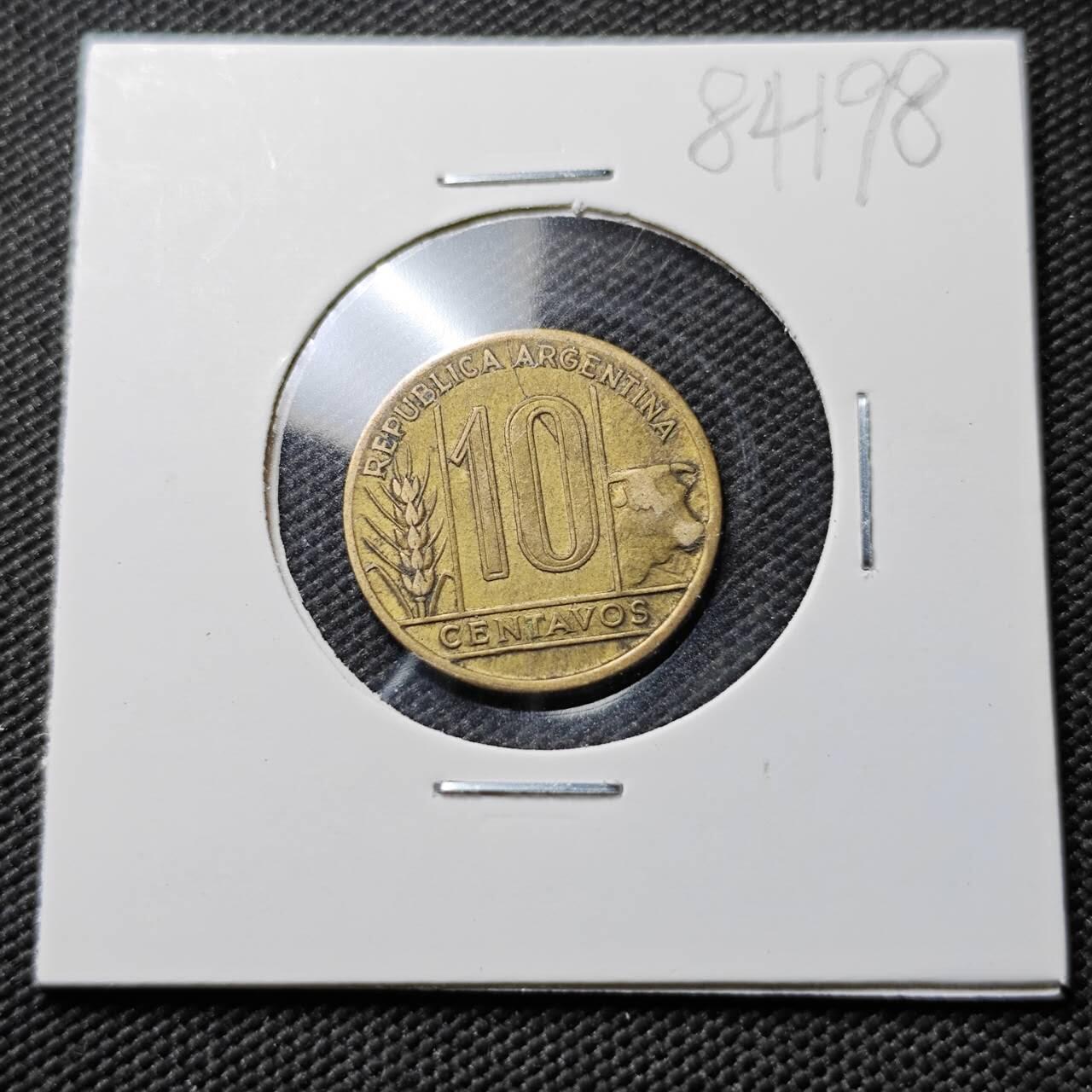 KK钱币收藏小铺  第384期  2月预留时间 周末发货  1949阿根廷10分铜币