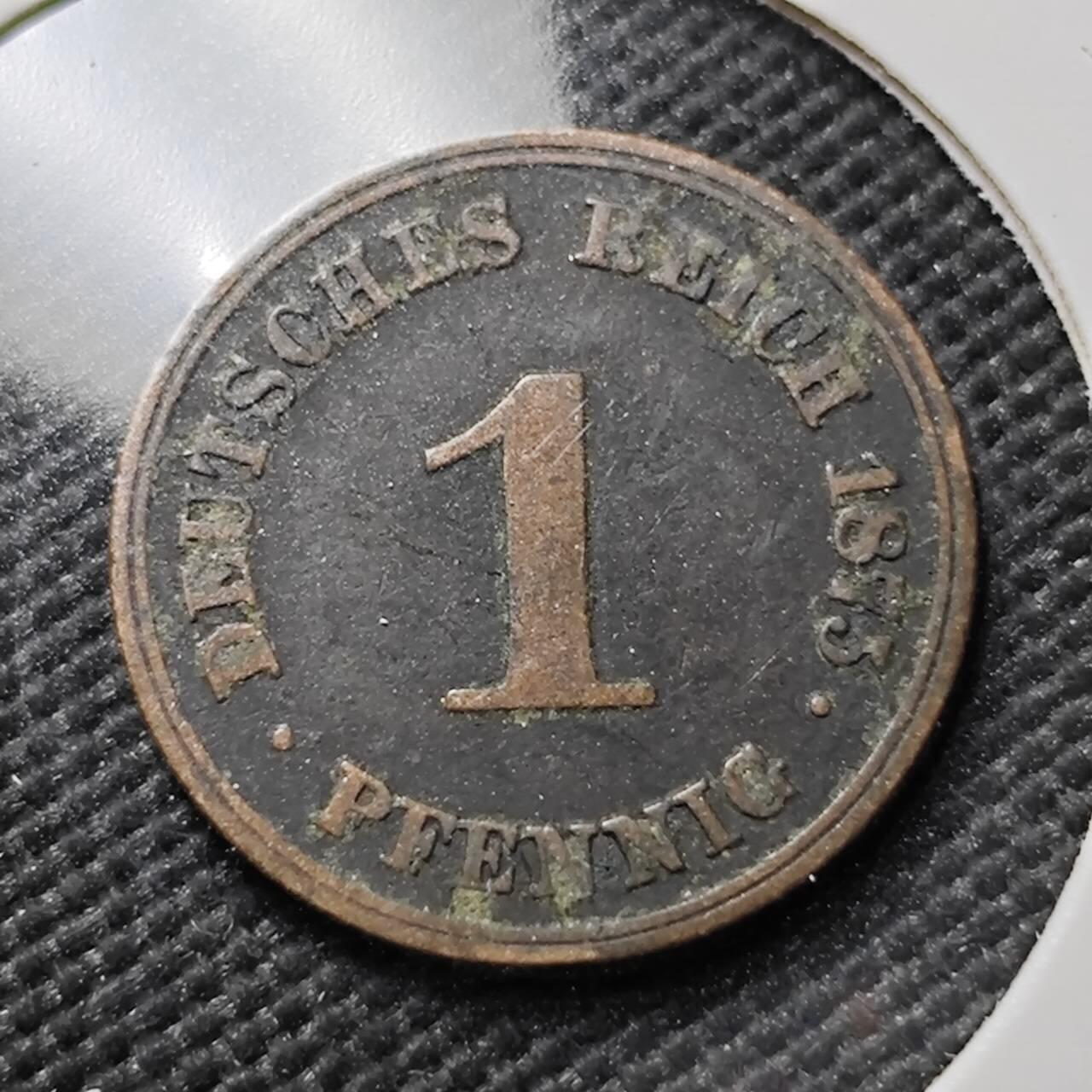 KK钱币收藏小铺  第384期  2月预留时间 周末发货  1873德国1芬尼