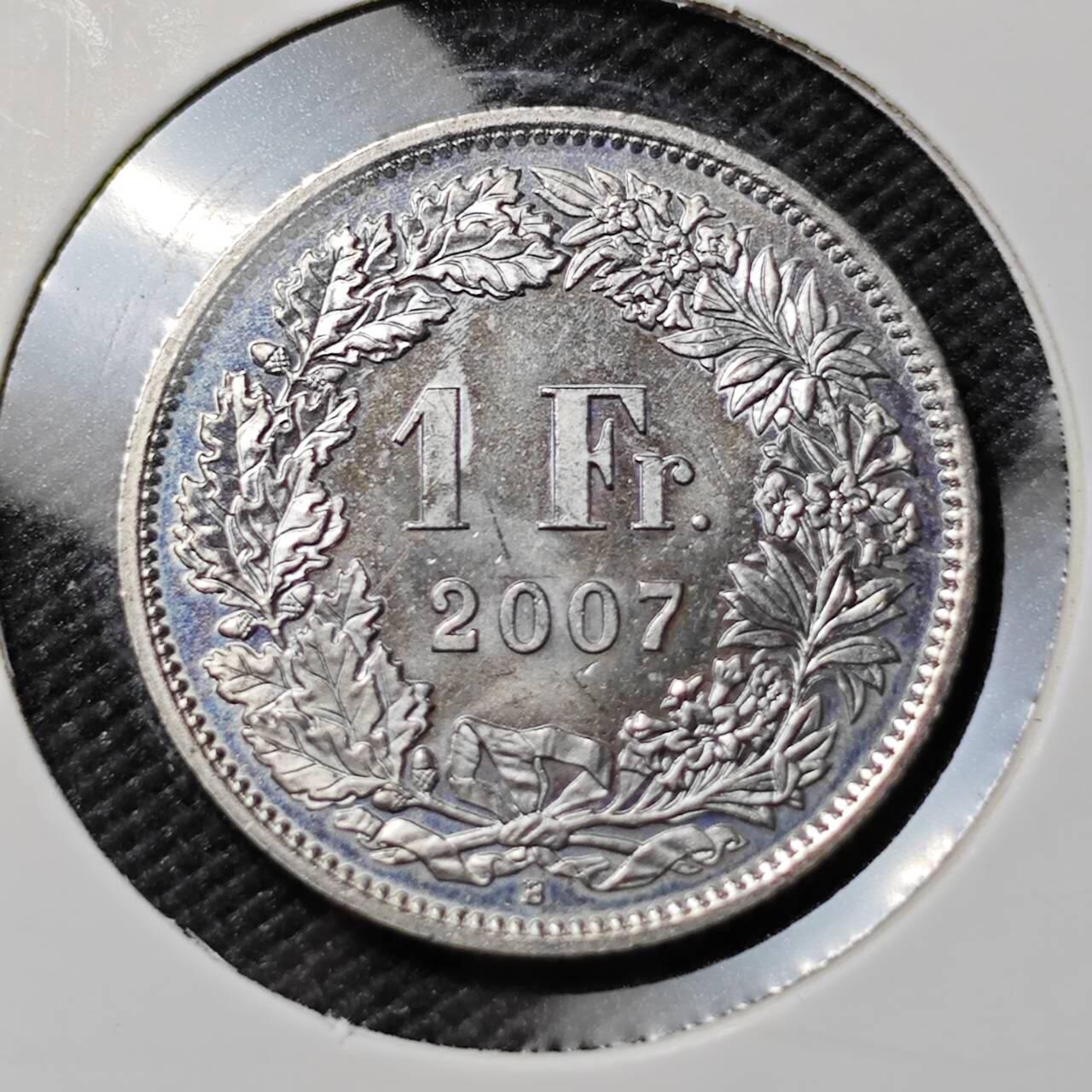 KK钱币收藏小铺  第384期  2月预留时间 周末发货  2007瑞士1法郎