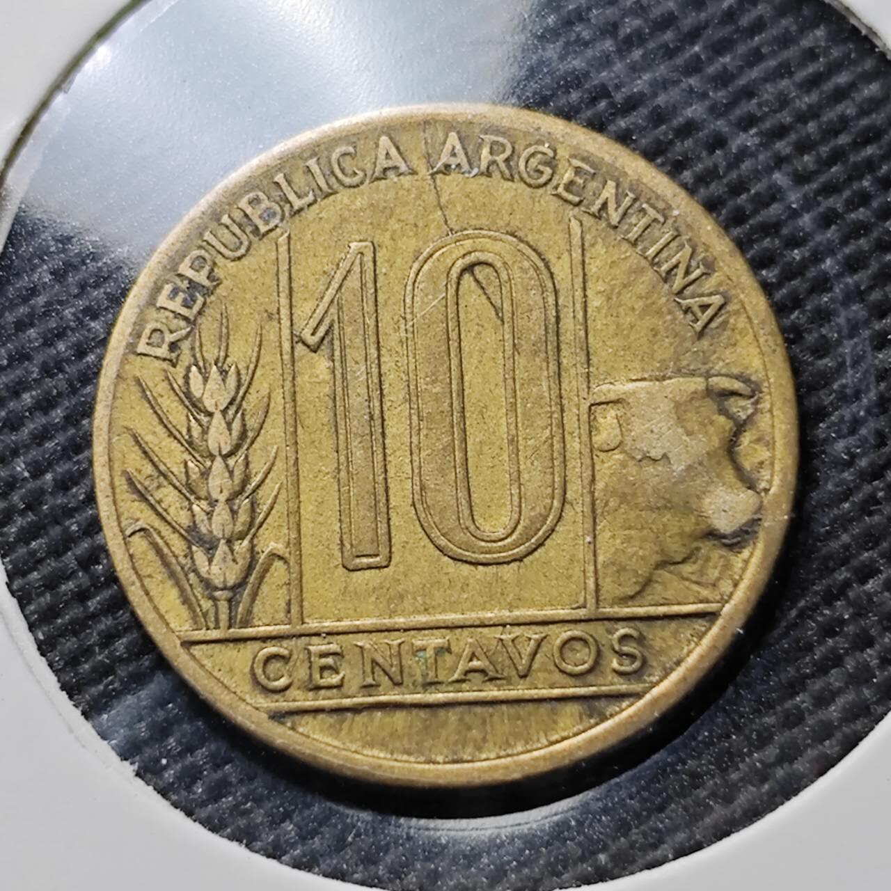 KK钱币收藏小铺  第384期  2月预留时间 周末发货  1949阿根廷10分铜币