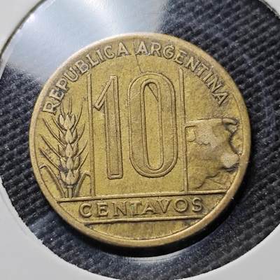 KK钱币收藏小铺  第384期  2月预留时间 周末发货 -  1949阿根廷10分铜币