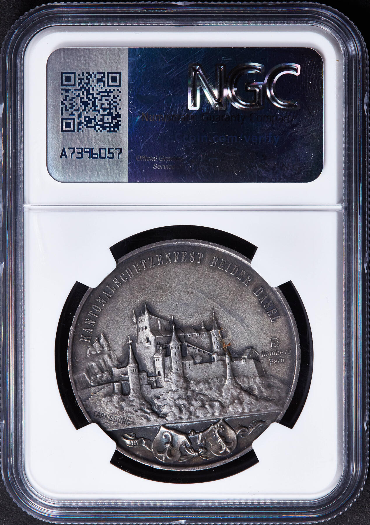 【俄甄集藏】2026年(046)01-07 星期三 晚 19:30 全场包邮 瑞士1897年巴塞尔射击节大银章，NGC MS63，设计精美，酱彩包浆