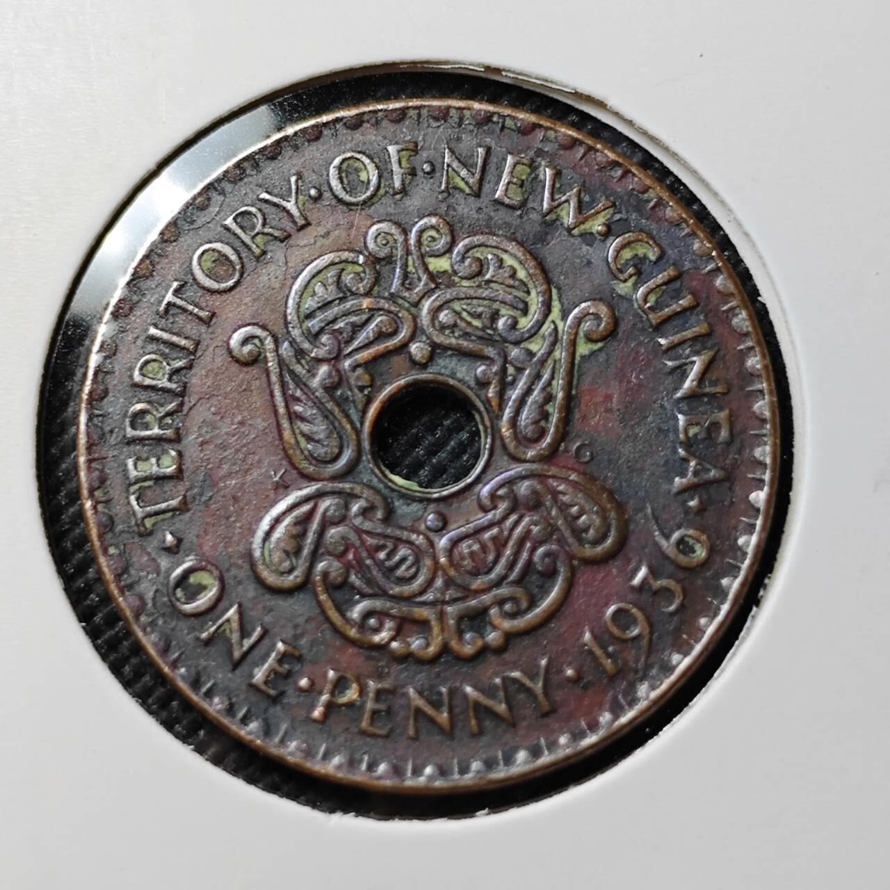 KK钱币收藏小铺  第384期  2月预留时间 周末发货  1936英属几内亚1便士