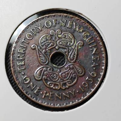 KK钱币收藏小铺  第384期  2月预留时间 周末发货 -  1936英属几内亚1便士