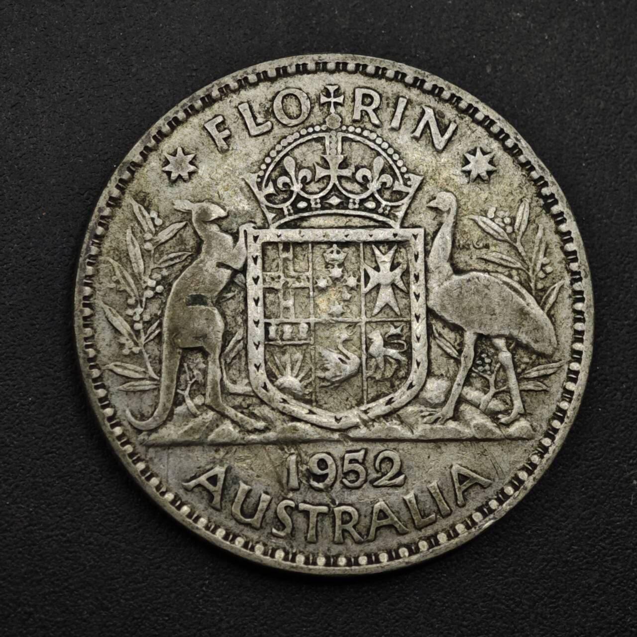 【淘币小摊】限时拍第八百三十九拍  散币银币场  满百包邮可预留两周  周一统一发货  澳大利亚1952年乔治六世弗洛林银币参考银价95